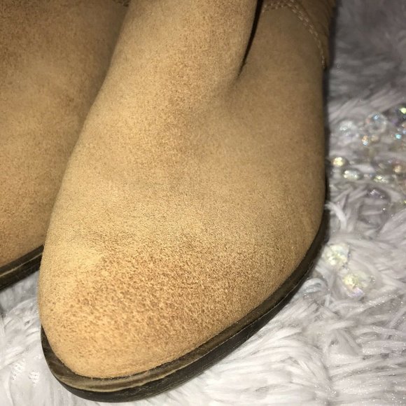 Lucky Brand Bootie Honey Brown Fringe Suede 5.5 - Picture 2 of 11